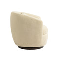 Upholstered Swivel Barrel Armchair With Storage Modern Living Room Side Chair For Bedroom Office Reading Spaces Teddy Fabric Beige Beige Foam Upholstered