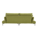 United Linen Sofaaccent Sofa Seat Sofa With Metal Feet Olive Linen 3 Seat