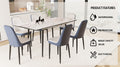 An Expandable Dining Table Set For 2 6 People, Equipped With Pu Fabric Thick Cushioned Dining Chairs And An Elegant And Spacious Dining Tablekitchen Table And Chair Set, With Black Metal Legs Black