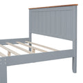 Queen Size Wood Platform Bed Wooden Slat Support, Vintage Simple Bed Frame With Rectangular Headboard And Footboard, Grey Box Spring Not Required Queen Grey Wood