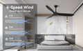 60 Inch Ceiling Fan With Remote Control Timed Lighting, Reversible Airflow And Quiet Operation For Living Room & Bedroom & Outdoor Black Modern Abs