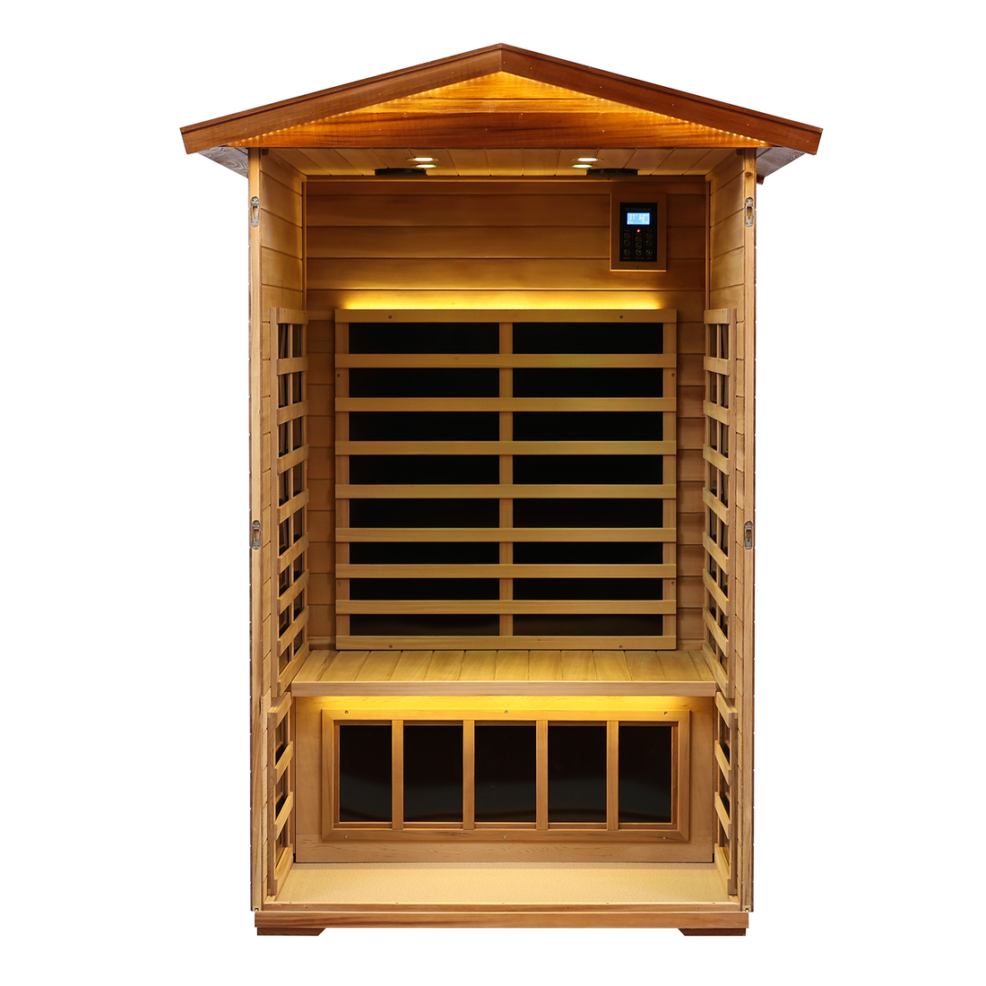 Two Person Far Infrared Outdoor Sauna Natural Wood Solid Wood