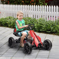 Aosom 12V Electric Go Kart For Kids, Outdoor Ride On Toy With Forward Backward Drive & Adjustable Speed, Gift For Child 3 8 Years Old, Red Red Iron Plastic