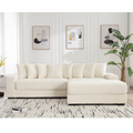 Arrived Oversized Two Piece Couches, L Shaped Sofa, Corduroy, Right Chaise Daybed,With Armrests,Eight Throw Pillows,Corner Sofa,Easy To Assemble, Beige Beige Polyester Wood Primary Living Space