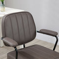 Vinsetto Home Office Chair, Microfiber Computer Desk Chair With Swivel Wheels, Adjustable Height, And Tilt Function, Light Brown Brown Polyester