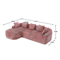 Coolmore Boucle Sofa 3 Seater For Living Room Oversized Comfy Sofa L Shape Sofa Couch With Chaise Home Furniture Sleeper Sectional Sofa For Apartment, Office Left Hand Facing Pink Pink Primary Living Space Foam Boucle 3 Seat