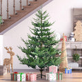 Homcom 6 Foot Artificial Christmas Tree, Pine Hinged Xmas Tree With 795 Realistic Branches, Steel Base, Auto Open, Green Green Plastic