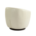 Upholstered Swivel Barrel Armchair With Storage Modern Living Room Side Chair For Bedroom Office Reading Spaces Pu Light Beige Light Beige Foam Upholstered