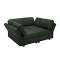 4 Seat Sofa Bed Upholstered Sofa Sleeper, Space Saving Sof Bed2 Seat Sofa With Storage Space Under Seatsall Arms And Backs Adjustabled For Ultimate Comfort Seating Green Green Polyester 4 Seat