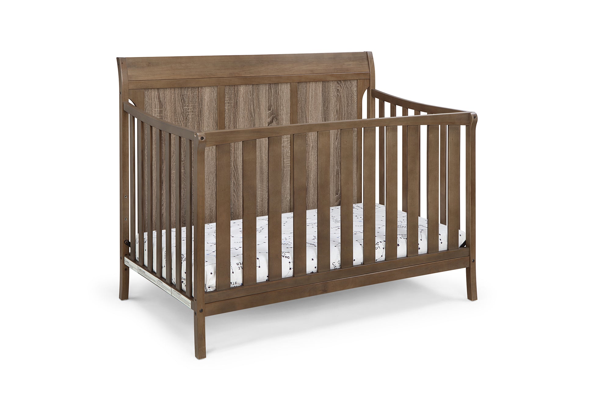 Shailee 4 In 1 Convertible Crib Brown Brown Stone Brown Wood