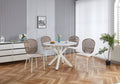 Beige Sennit Chair,Set Of 4,Dining Chair,Coffee Chair White Metal
