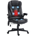 Homcom 6 Point Vibrating Massage Office Chair With Lumbar Heat Black Black Polyester