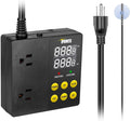 Professional Digital Heating And Cooling Temperature Controller For Seed Germination, Reptiles And Brewing Breeding Fermenter Greenhouse, Grow Tent, 1875W Black Ceramic Tile Iron
