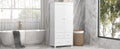 Tall Storage Cabinet With Three Drawers For Bathroom Office, White White Mdf