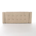 Chelsea Storage Ottoman W Studs Wheat Fabric