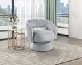 Modern Luxury Swivel Accent Chair 1Pc Gray Velvet Upholstery Solid Wood Stylish Home Furniture Gray Primary Living Space Luxury,Modern Plywood,Solid Wood