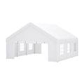 20X20Ft Party Tent Heavy Duty, Large Wedding Event Shelters With 2 Storage Bags & Removable Sidewalls, Outdoor Canopy Gazebo Commercial Tents For Parties Carport Camping Garden Patio White Metal