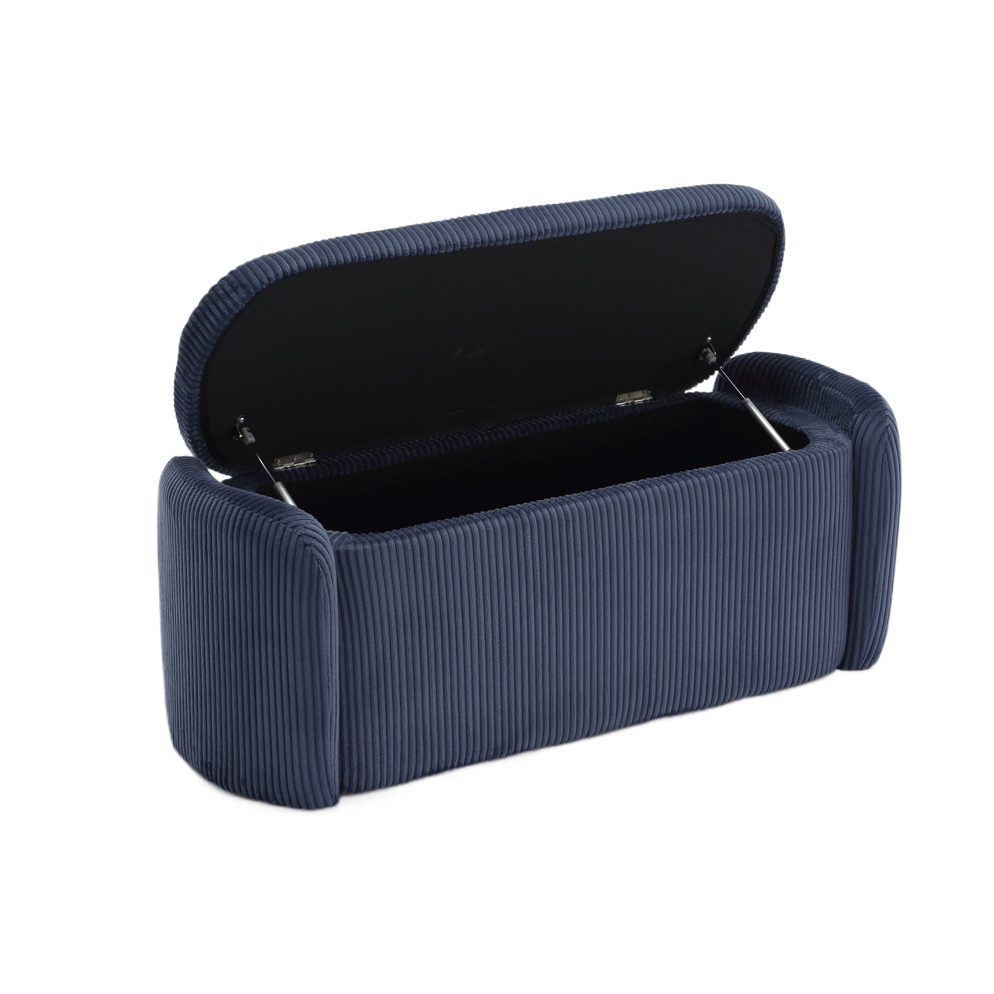 Coolmore Storage Ottoman,Bedroom End Bench,Upholstered Fabric Storage Ottoman With Safety Hinge, Entryway Padded Footstool, Ottoman Bench For Living Room & Bedroom Navy Navy Foam Velvet