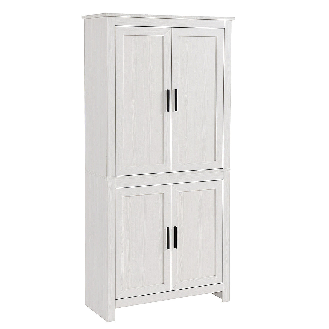 Homcom 64" 4 Door Kitchen Pantry, Freestanding Storage Cabinet With 3 Adjustable Shelves For Kitchen, Dining Or Living Room, Antique White Antique White Particle Board