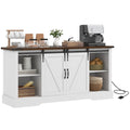 Homcom Sideboard Buffet Cabinet With Charging Station, 59