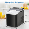Countertop Ice Maker Machine, Fast Making 9 Ice Cubes In 6 Minutes, Self Cleaning With Scoop, Basket & Handle, 26.5Lbs 24Hrs, 2 Sizes Bullet Ice, Portable For Kitchen, Office, Party, Black Black