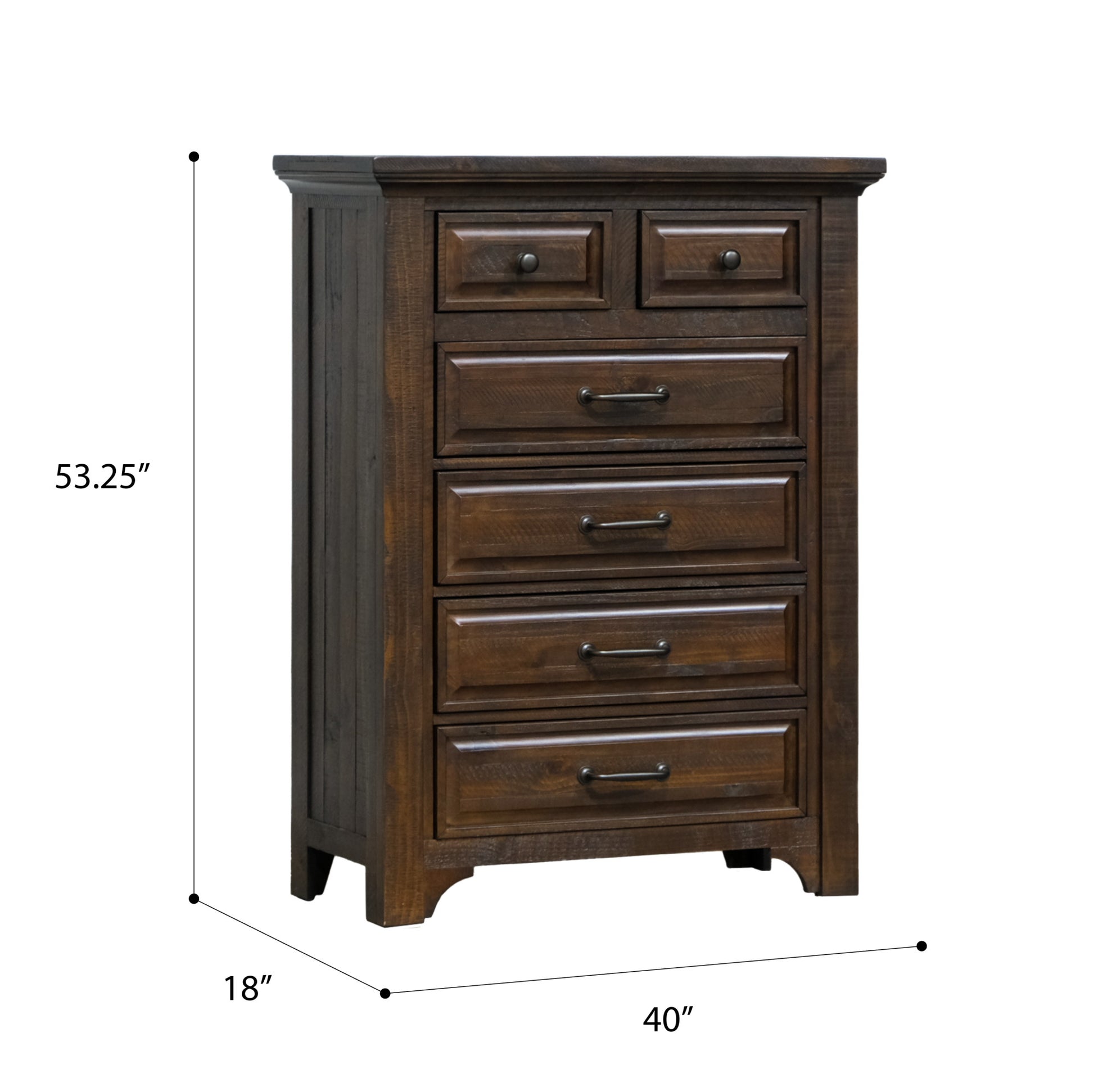 Verna Brown 6 Drawer Chest Brown Engineered Wood