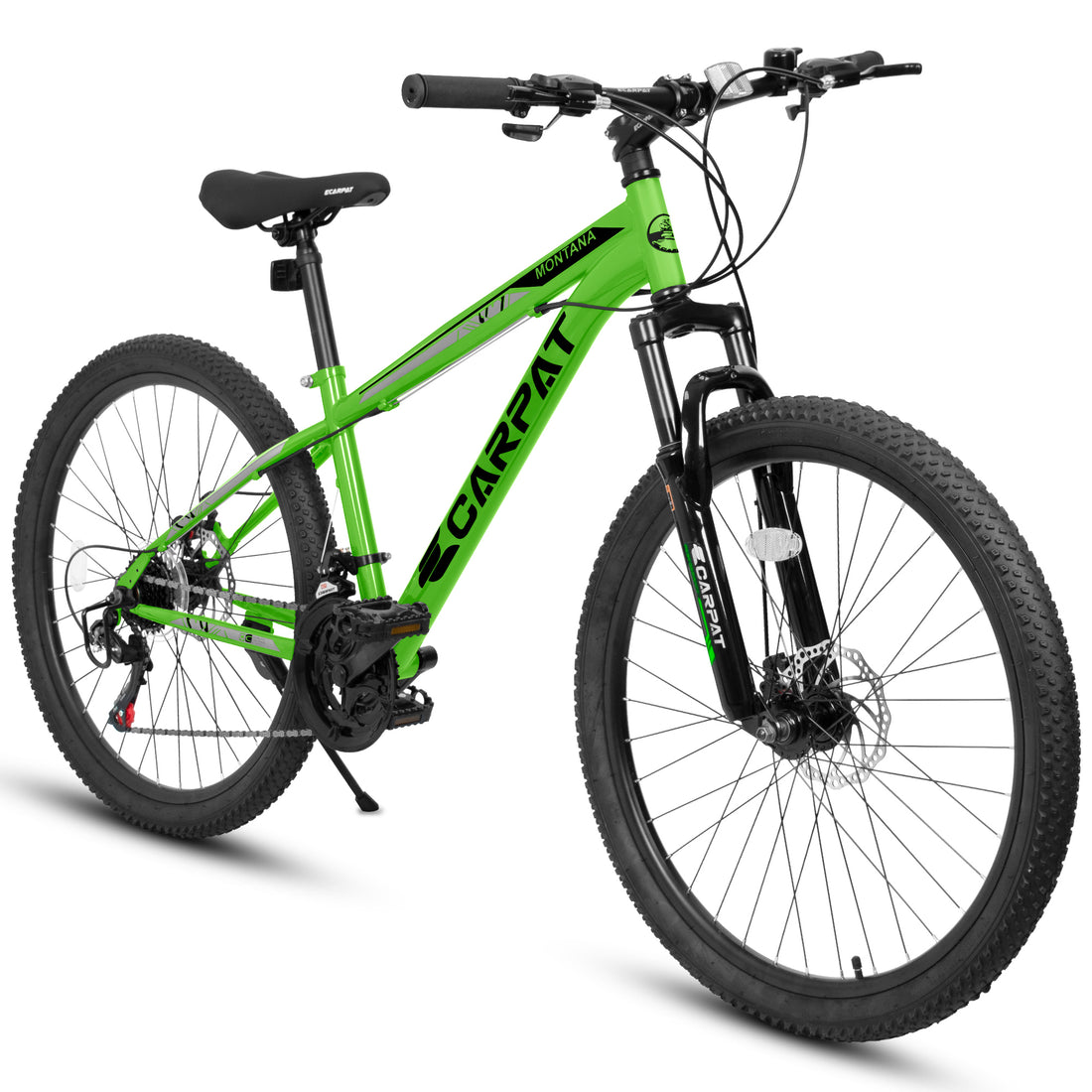 A2610 26 Inch Mountain Bike 21 Speeds, Suspension Fork, Steel Frame Disc Brake For Men Women Mens Bicycle Adlut Bike Cycling Green Without Garden & Outdoor Classic Multifunctional Steel