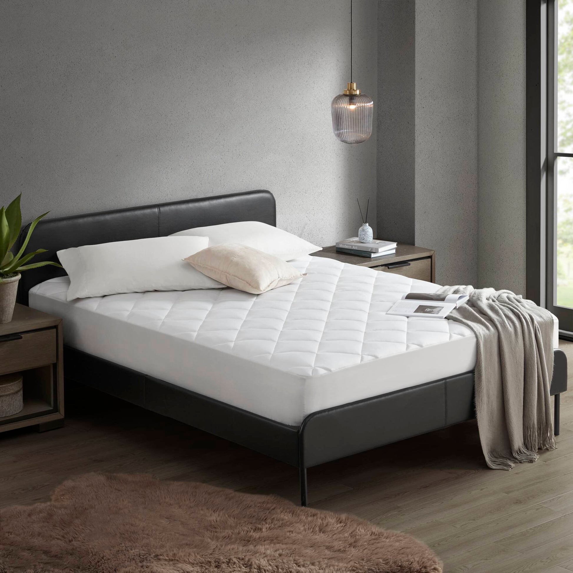 Overfilled Deep Pocket Mattress Pad White Full White Nylon Full