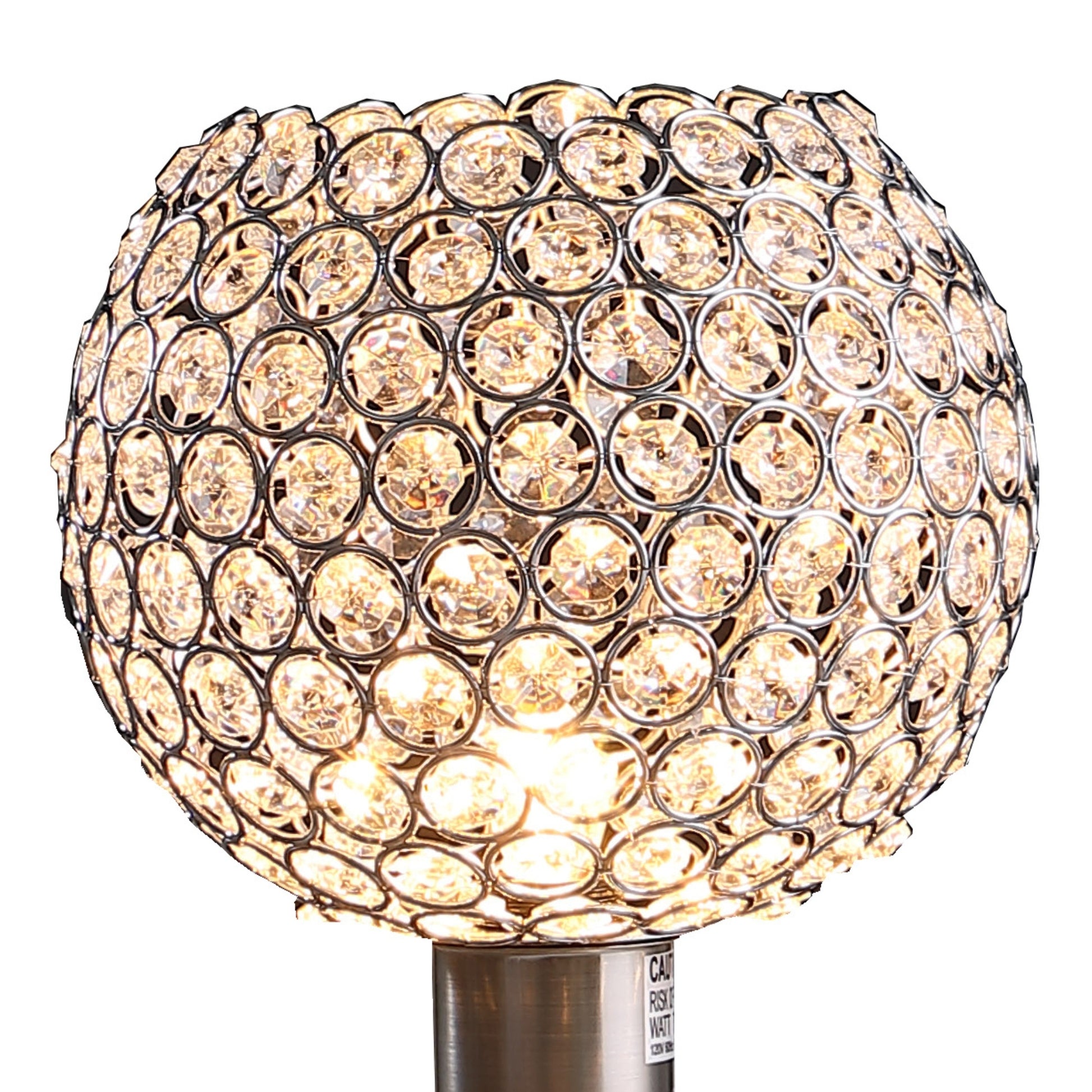 11.5" Crystal Inspired Sequin Elise Up Light Brush Silver Table Lamp Multicolor Metal