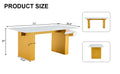 Large Modern Rectangular Table With 0.4 Inch Patterned Tabletop And Large Mdf Table Legs, Suitable For Kitchen, Dining Room, And Living Room 71 