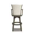 Williams 31 Swivel Bar Stool With Armrests, Natural White Linen White Foam Linen