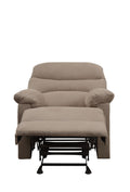 Light Brown Recliner With Pillow Top Armrest Light Brown Microfiber Manual Handle Metal Primary Living Space Tight Back Handle Pillow Top Arms Fabric Metal