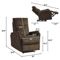 Hot Selling For 10 Years ,Recliner Chair With Power Function Easy Control Big Stocksrecliner Single Chair For Living Roombed Room Dark Brown Foam Fabric