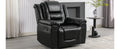 Home Theater Recliner Set Manual Recliner Chair With Wide Armrest, Two Built In Cup Holders For Living Room,Bedroom, Black Old Sku:Sg000760Aab Black Foam Pu Leather