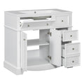 36'' Bathroom Vanity With Resin Sink Combo, Solid Wood Frame Bathroom Storage Cabinet, Freestanding Vanity Set With 3 Drawers& Adjustable Shelf White Bathroom Modern Solid Wood Mdf Resin