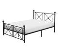 Black Finish Metal Frame 1Pc Full Platform Bed Modern Traditional Bedroom Furniture Box Spring Not Required Full Black Metal Bedroom Metal