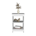 3 Tier End Table Nightstand, Side Table For Small Space, White White Solid Wood Mdf Engineered Wood