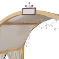 Twin Size Extended Bed With Arched Roof And Trundle, Natural Twin Natural Plywood