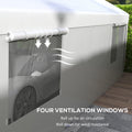 Outsunny Carport 10' X 20' Portable Garage, Heavy Duty Car Port Canopy With 2 Roll Up Doors & 4 Ventilated Windows For Car, Truck, Boat, Garden Tools, White White Steel