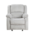 Modern Reclining Chair Gray Chenille Upholstered Pillowtop Arms Solid Wood Frame 1Pc Living Room Furniture Gentle Gliding Motion Recliner Gray Chenille Wood Primary Living Space Pillow Top Arms Solid Wood