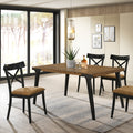 Brown And Black Side Chair Set Of 2 Solid Black Brown Dining Room Modern Side Chair Cross Back Set Of 2 Wood Fabric