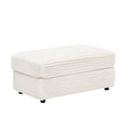 39 Inch Spring Upholstered Armchair And Ottoman Set Comfortable Single Sofa With Cup Holder And Corduroy Fabric, Perfect For Living Room Or Bedroom White Corduroy 1 Seat