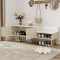Modern Shoe Storage Bench With Hidden Storage And Upholstered Cushions For Bedside, Living Room And Entryway Antique White Antique White Mdf Metal
