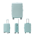 Pp Luggage Sets 3 Piece 20 24 28 , Expandable Carry On Luggage With Tsa Lock Airline Approved, Pp Materials Hard Shell And Lightweight Suitcase With Spinner Wheels Mint Green Mint Green Polypropylene