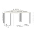 Outsunny 10' X 13' Patio Gazebo, Double Roof Outdoor Gazebo Canopy Shelter With Screen Decorate Corner Frame, For Garden, Lawn, Backyard And Deck, Cream White Cream White Steel