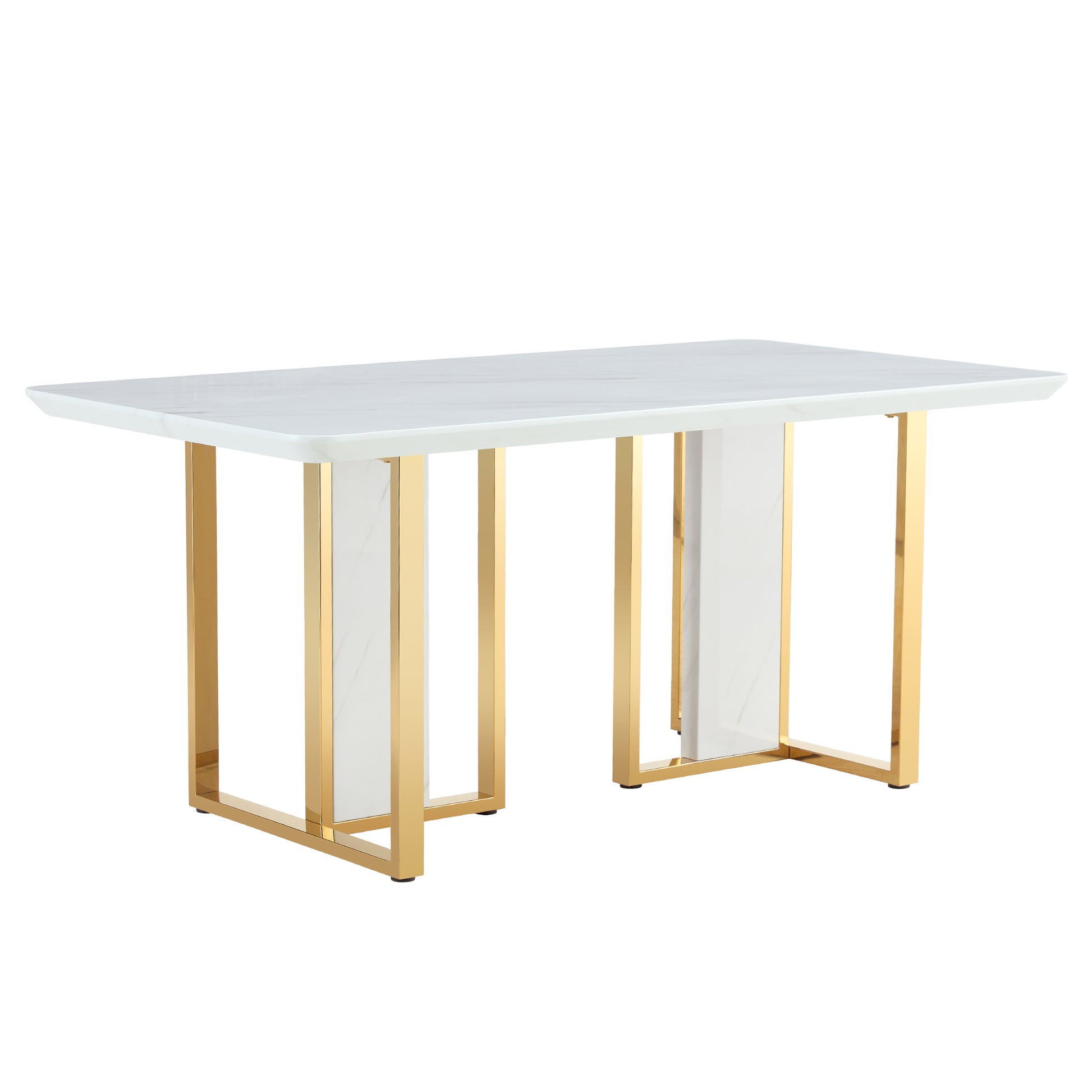 Modern Minimalism And Luxurious White Rectangular Patterned Dining Table. The Computer Desk. The Game Table. Dining Tables Are Used In The Dining Room, Living Room, Terrace And Kitchen 67 *36 *30