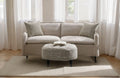 Upendo Sofa W 2 Pillows, Beige Linen Beige Linen 2 Seat