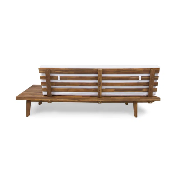 Hillcrest 2 Seater Sofa Right Side, White White Acacia Wood