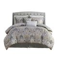 6 Piece Cotton Comforter Set Grey Cal King California King Grey Cotton