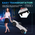 Aosom Kids Ride On Car, 12V Licensed Audi Rs E Tron Gt 3.1 Mph Electric Car For Kids, Ride On Toy For Boys And Girls With Remote Control, 4 Wheels With Suspension, Horn, Music, Lights, White White Iron Plastic